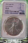 2022 American Silver Eagle MS-69 NGC (Early Release)       west point mint mark.