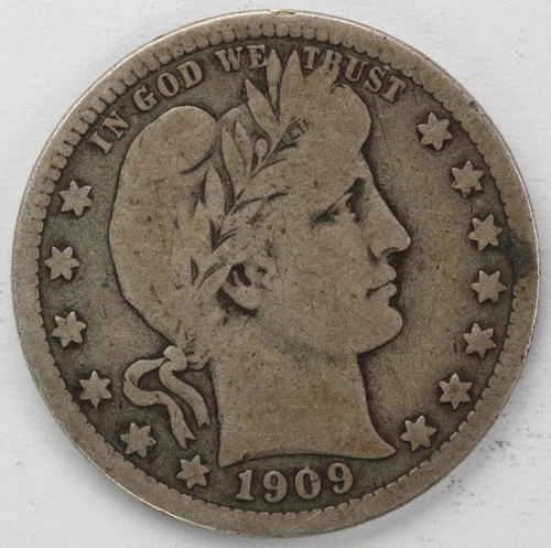 VG 1909 D Barber Quarter
