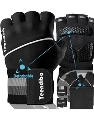 Fitness Gloves Workout Weight Lifting Gym Training Wrist Wraps Straps Unisex Lrg