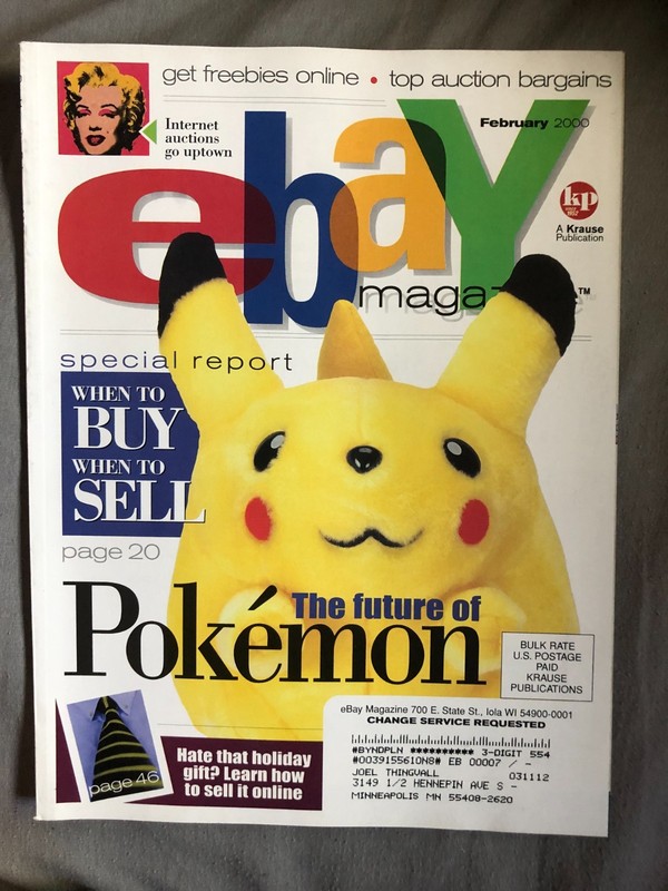 eBAY MAGAZINE February 2000 – Pokémon Cover – Vintage Internet Collectible