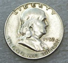 1952 S Franklin Silver Half Dollar Bright Luster in saflip #S314