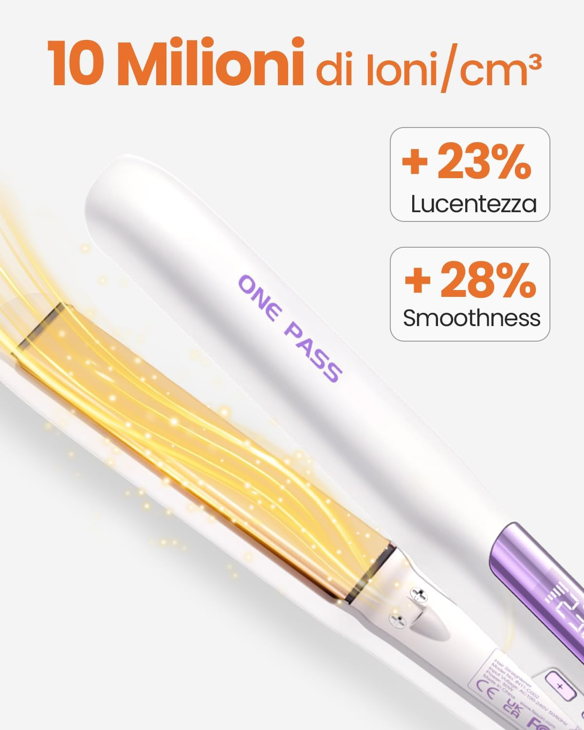 Piastra Capelli Professionale 2-In-1, Piastre Ioniche Di Titanio, Riscaldamento  - 4