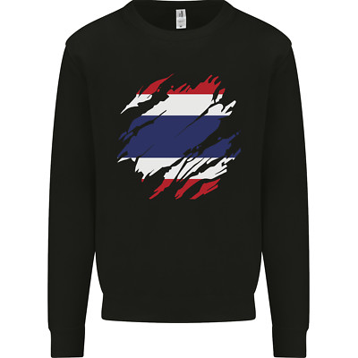 Zerrissen Thailand Flagge Thai Tag Fußball Kinder Sweatshirt Pullover