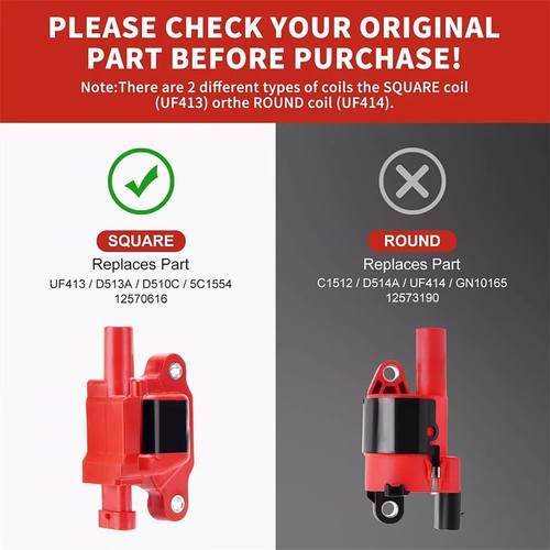 8PCS High Quality Ignition Coil Pack UF413 For Buick For Cadillac For Chevrolet - Picture 12 of 13