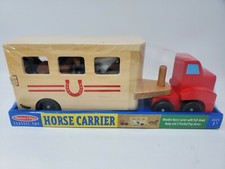 Melissa Doug Horse Carrier Wooden With 2 Horses Ages 3 