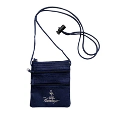 Flamingo Mini Skinny Crossbody Id Case Pouch Navy