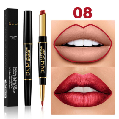 Wasserfester Doppelkopf Lippenstift Lip Liner Stift Stift Matt Langanhaltendes Make-up