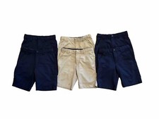 Boys Adjustable School Uniform Shorts French Toast Size 10 Navy, Tan Lightweight