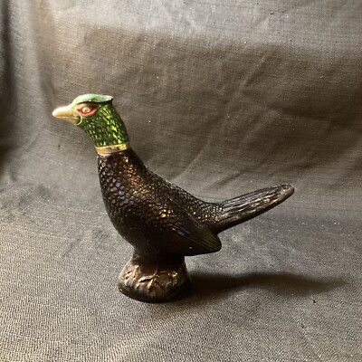 Vintage Avon Pheasant Decanter Bottle 1970's Bird Glass Empty After Shave  Decor