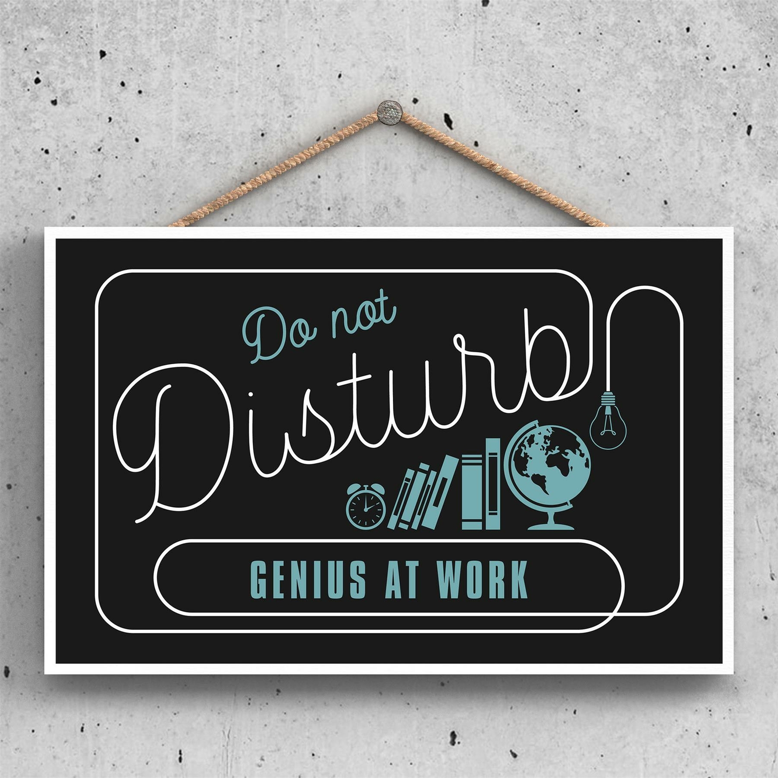 DO NOT DISTURB GENIUS FUNNY HANGING HANGER WOODEN PLAQUE