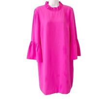 J.Crew Ruffle neck shift dress in crepe Bell Sleeve size 4 PINK NWOT
