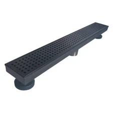 Reln FD3203SQBK 32" Matte Black Linear Shower Drain w/Square Pattern Drain Cover