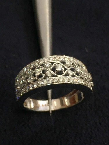 0,54 quilates Redondo Corte Brillante Anillo Aniversario Diamantes Naturales En Oro 585 14K - Imagen 8 de 12