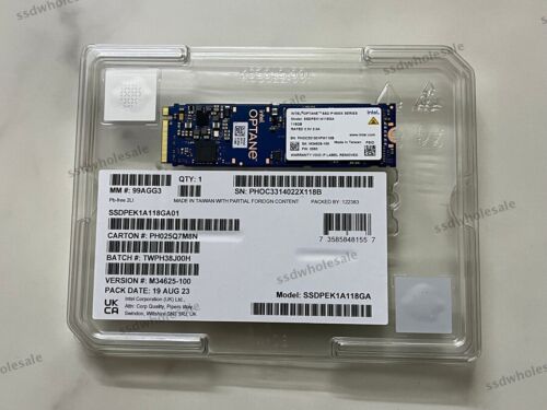 Intel Optane P1600X Series 118GB SSD M.2 PCIe NNMe SSDPEK1A118GA01 New Free Ship - Picture 2 of 6