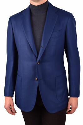 STILE LATINO handmade blazer US 42 EU 52 luxury cashmere blue 