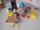 Lot 18 Miniatures Dollhouse Shadow Box Assemblage Vintage Modern Toys Figures A
