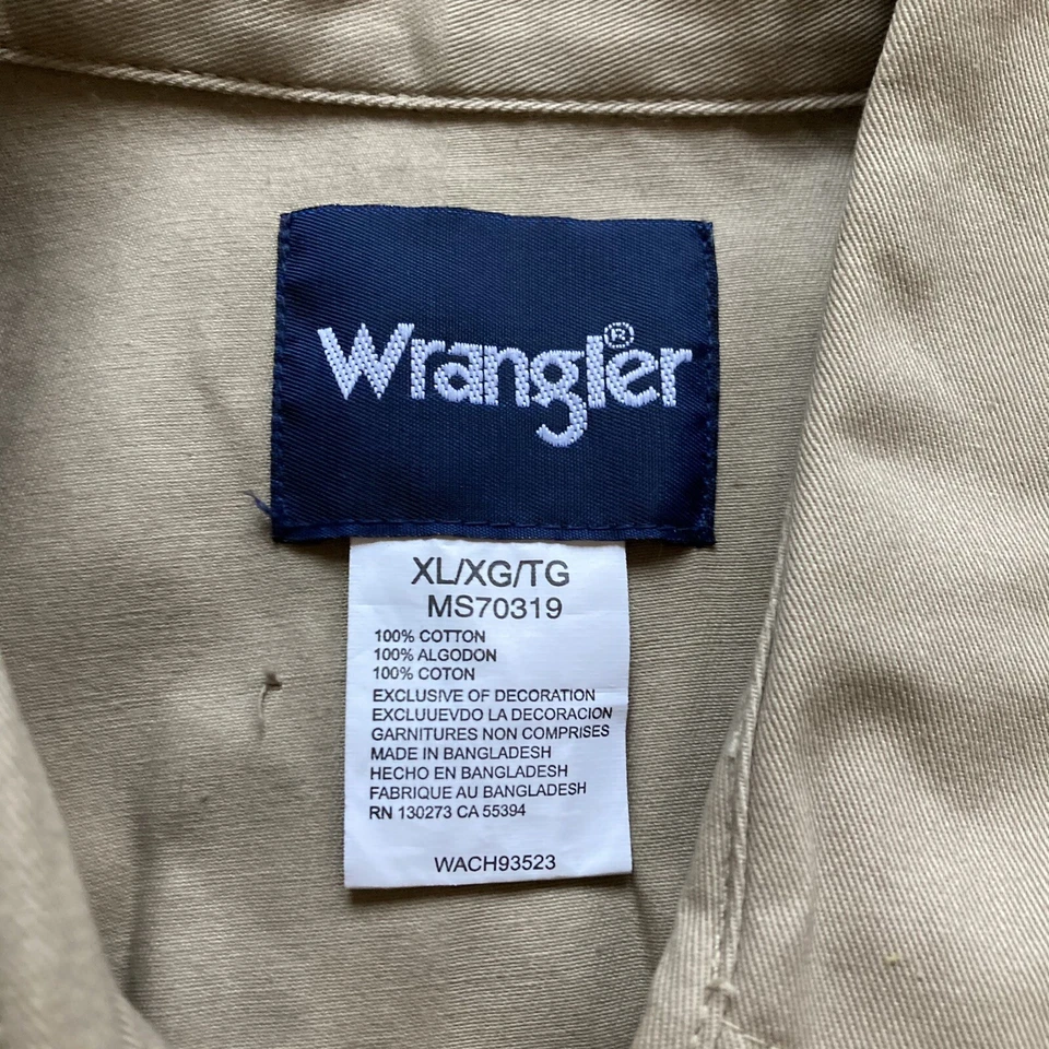 Camisa de trabajo Wrangler para hombre corte vaquero liso acabado firme manga larga MS70319 XL Foto 3 de 4