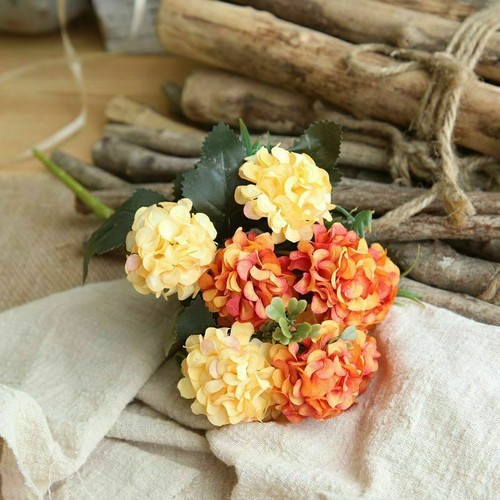 10 Heads Artificial Hydrangea Flowers Silk Bouquet Party Wedding Home Xmas Dec - Afbeelding 20 van 20