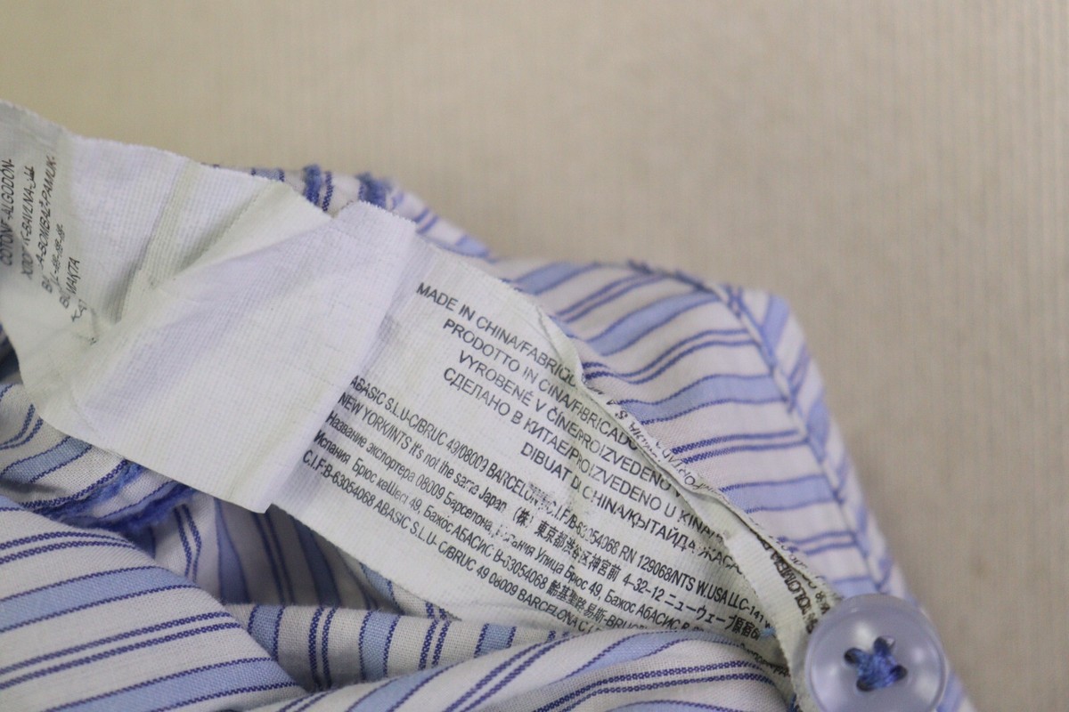 Desigual Blue Striped Regular Fit Patched Logo Button Down Shirt