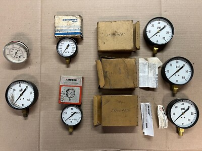 #ad #ad Lot of 7 NOS Pressure PSI Gauge Ametek Ashcroft Marsh Most New in Box $44.99