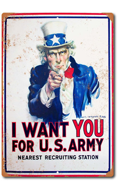 Rustic Retro Vintage Looking  I WANT YOU! NEW Aluminum Advertising METAL SIGN