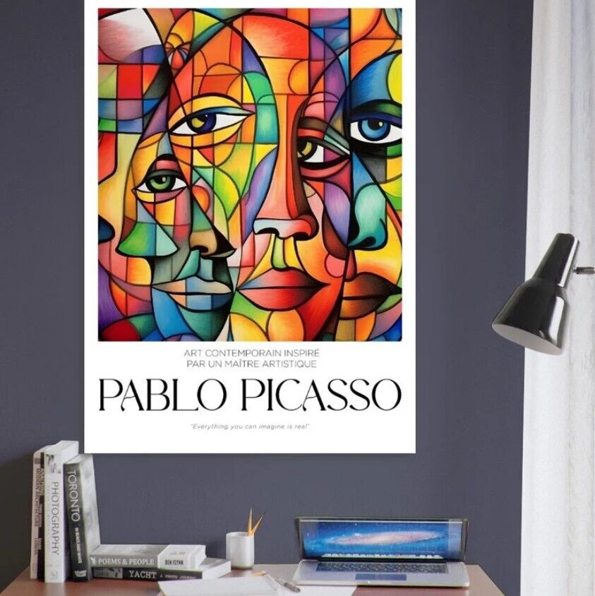 Picasso Cubism Faces Exhibition Poster Print Abstract Picasso Cubism Faces Exhibition Poster Print Abstract