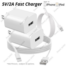 USB Fast Wall Charger Block Charging Cable Lot For iPhone 6 7 8 X 14 11 12 13 14