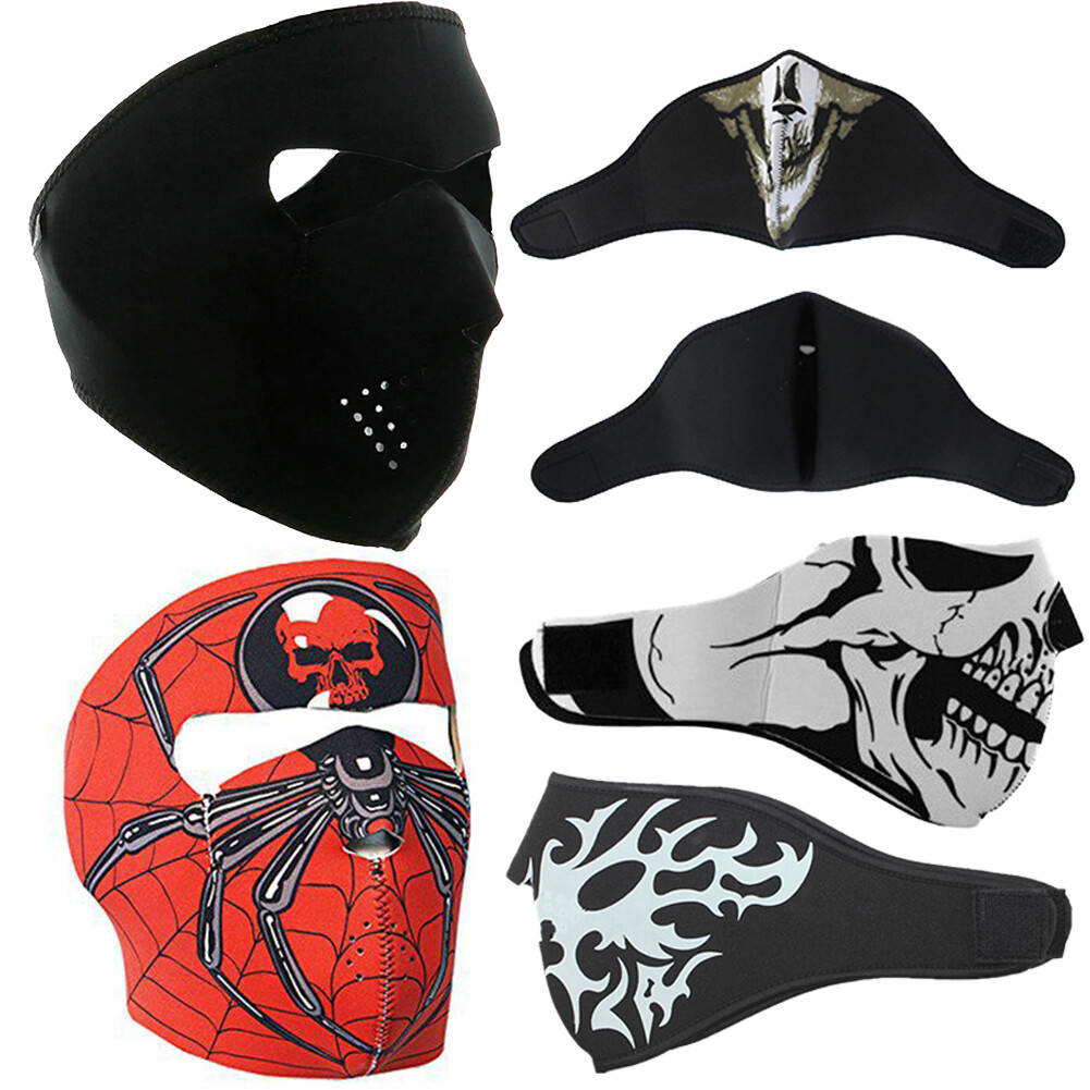 Skull Half Face Masks Motorcycle Ski Costume Neoprene for