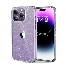JJGoo Compatible with iPhone 14 Pro Max Case, Clear Glitter Sparkle Soft TPU ...