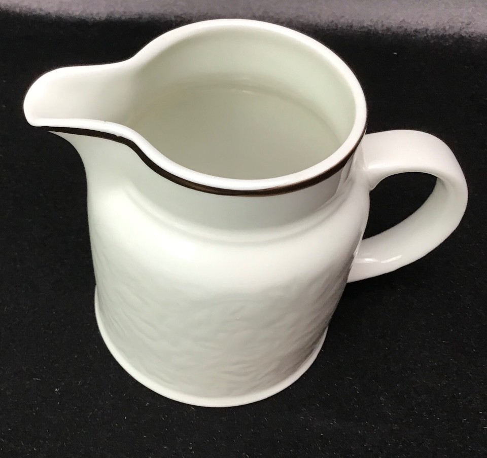 VTG Royal Doulton Ting Creamer Pitcher Lambeth Stoneware White Black