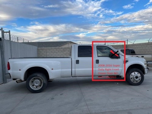 USED 2008 Ford F450 RIGHT FRONT PWR DOOR WHITE SHIPPED NO RUST 