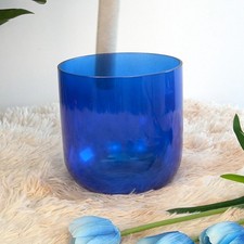 6 inch A note Chakra Blue Alchemy Clear Crystal Singing Bowls for Sound Healing
