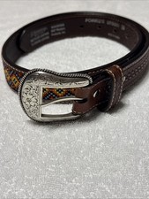 Nocona Braided Southwestern Design Genuine Leather Western Belt 28