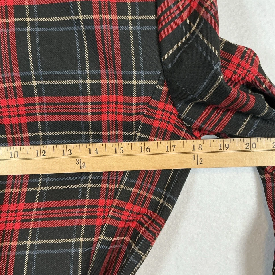 Daniel Cremieux Plaid Blazer Red Black Check Womens Sz 4 Classic Career Fall - Image 4 of 4