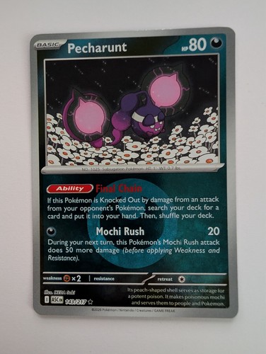 Pokemon TCG: Pecharunt 143/217 Darkness Energy Reverse Holo Ascended ...