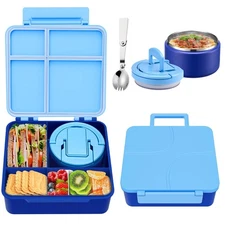 Bento Lunch Box for Kids with 8oz Soup Thermo,Kids Leakproof Lunch Food Conta...