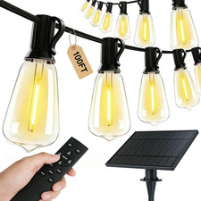 100 FT Solar String Lights Outdoor, 31 2 LED Waterproof Shatterproof Bulbs with