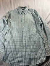 Chaps Shirt Mens 15/15.5 Long Sleeve Blue Plaid Button Down