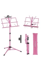 KASONIC MS-102PK Professional Collapsible/Portable Adjustable Pink Music Stand