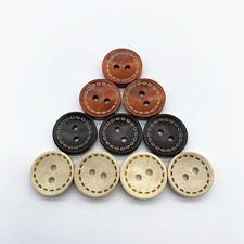 Buttons 15mm Wooden Circular Dotted DIY Scrapbooking Wedding Sewing