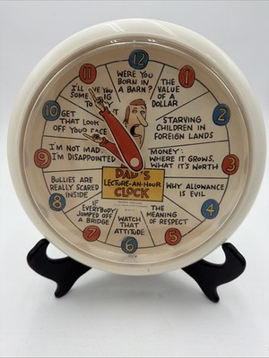 VTG Dad Lecture An Hour Wall Clock Hallmark Shoebox Greetings Fathers Day Gift