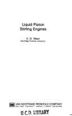 Liquid Piston Stirling Engine Hardcover Colin D. West