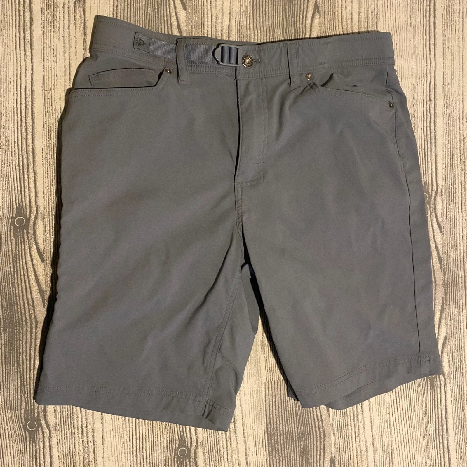 GERRY Men's Hiking Shorts Adjuster Belt Quick Dry Zipper Pocket Gray Outdoor
