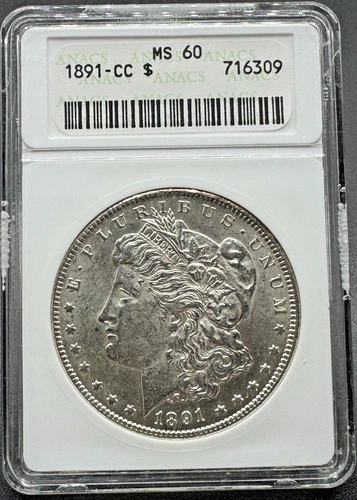 1891-CC CARSON CITY MORFAN SILVER DOLLAR NGC SOAPBOX MS60 03XBF26