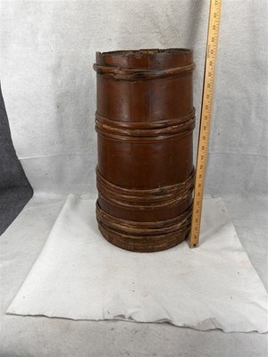 antique barrel tall 20 in. twig wrapped(withies) hand made original 18th 19th c