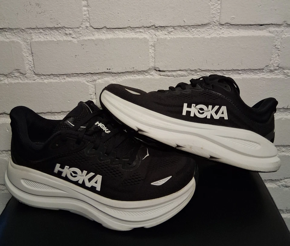 Zapatos Hoka One Bondi 9 Anchos Negro Blanco Mujer Talla 9.5D 1162014 Foto 2 de 4