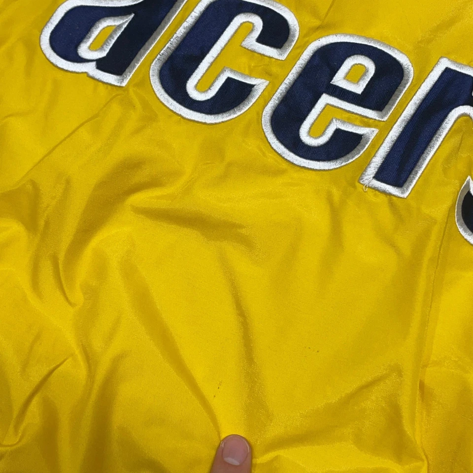 Vintage Indiana Pacers NBA Pro Player Windbreaker Jacket Mens XXL Yellow 90's - Image 3 of 4
