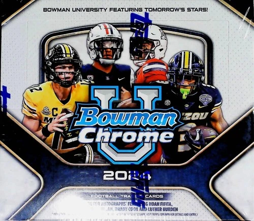 2024 Bowman Chrome University Football Factory Sealed Hobby Jumbo Box 3 Auto