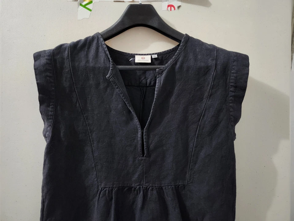 Top AG Adriano Goldschmied para mujer S Trista sin mangas ancho cuadrado mezcla de lino boho Foto 3 de 4