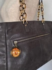 FENDI Shoulder Tote Bag Brown Leather Gold Hardware 2 in